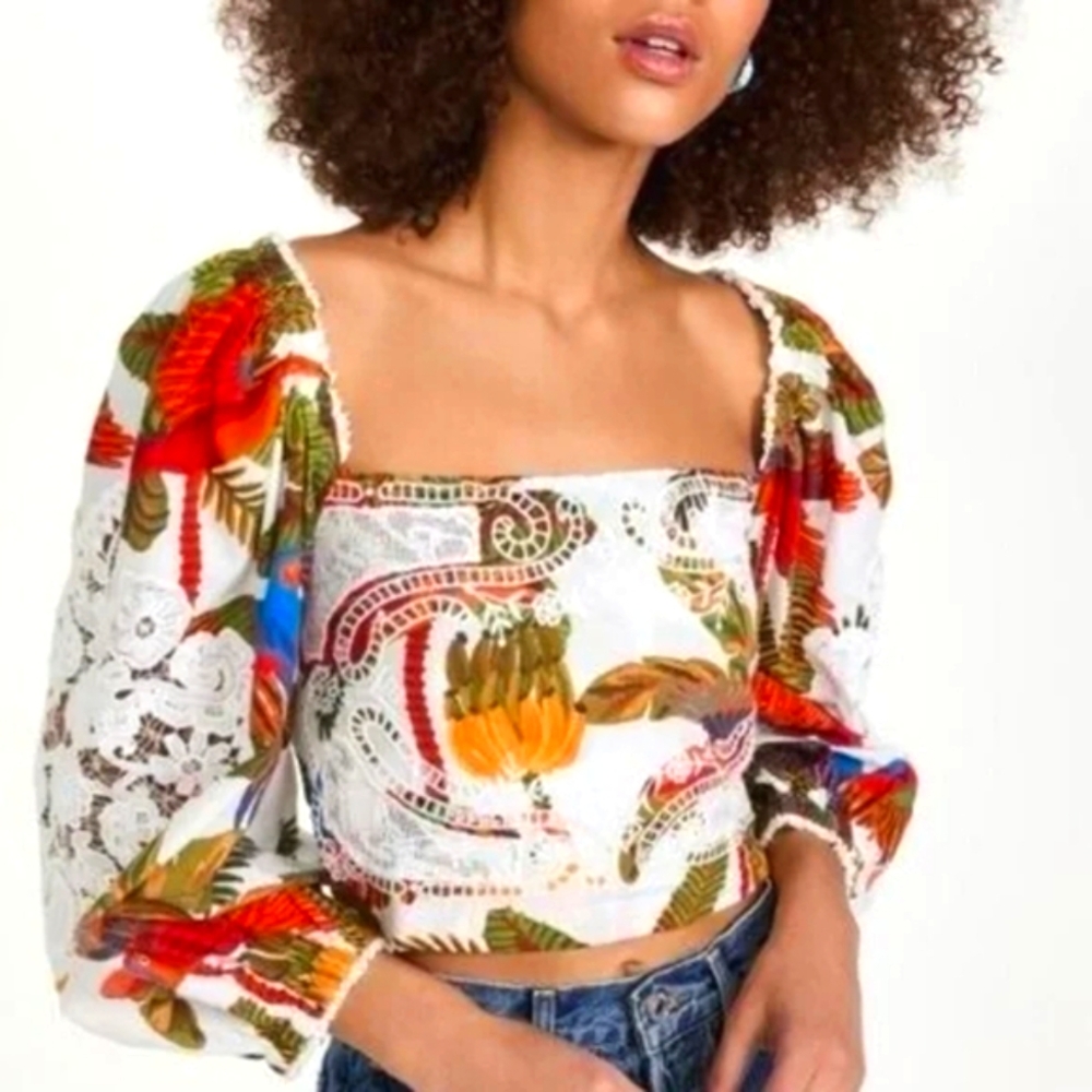 FARM Rio Vibrant Tropical Crop Top
